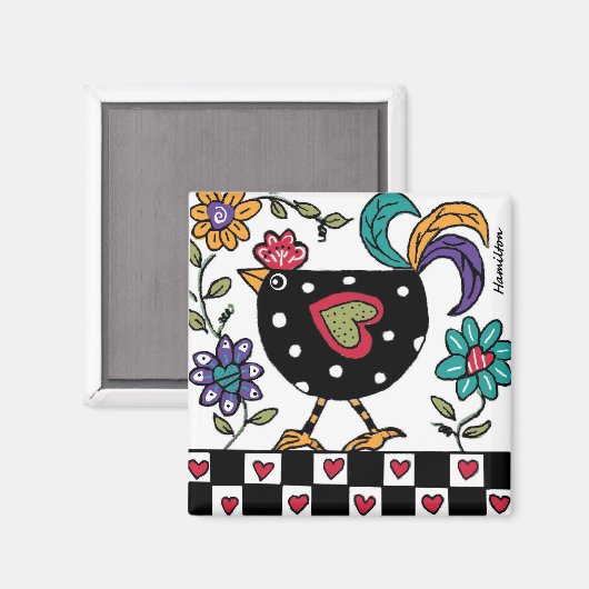 Schwarzhühnermagnet Magnet (Vorderseite/Rückseite)