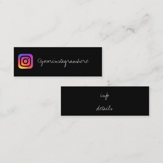 Schwarzinstagramm Mini Visitenkarte (Vorne/Hinten)