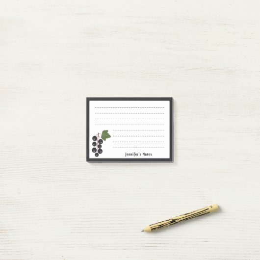 SchwarzJohannisbeere Post-it Klebezettel (Auf Schreibtisch)