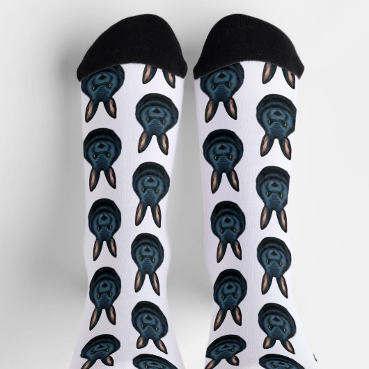 Schwarzkaninchen Socken (Oben)