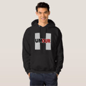 Schwarzkapuzenpullover Mann DESIGN HUMOR Hoodie (Vorne ganz)