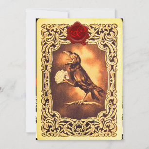 SCHWARZKARTEN, POKER PARTY ROT WAX SIEGEL EINLADUNG