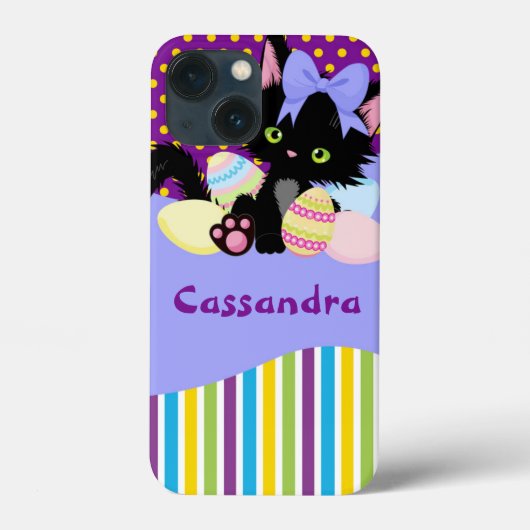 Schwarzkätzchen Ostereier - Punkte und Streifen Case-Mate iPhone Hülle (Rückseite)