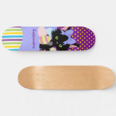Schwarzkätzchen Ostereier - Punkte und Streifen Skateboard (Horizontal)