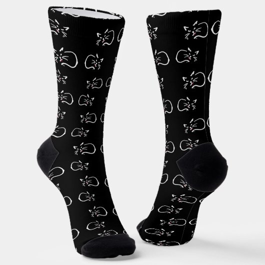 Schwarzkätzchen Socken (Gewinkelt)
