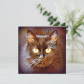 Schwarzkatze Einladung (Stehend Vorderseite)