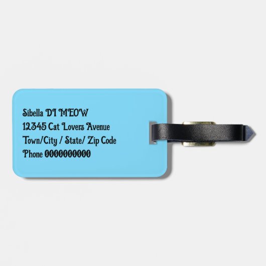 Schwarzkatze Gepäckanhänger (Rückseite horizontal)