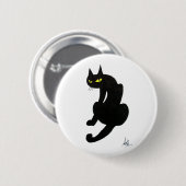 SCHWARZKATZE-HALLOWEEN-PARTY BUTTON (Vorne & Hinten)