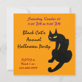 SCHWARZKATZE-HALLOWEEN-PARTY EINLADUNG (Rückseite)