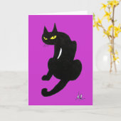 SCHWARZKATZE-HALLOWEEN-PARTY KARTE (Gelbe Blume)