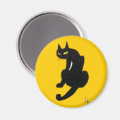 SCHWARZKATZE-HALLOWEEN-PARTY MAGNET (Vorderseite/Rückseite)