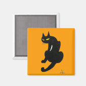 SCHWARZKATZE-HALLOWEEN-PARTY MAGNET (Vorderseite/Rückseite)