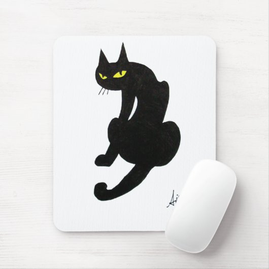 SCHWARZKATZE-HALLOWEEN-PARTY MOUSEPAD (Mit Mouse)