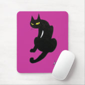 SCHWARZKATZE-HALLOWEEN-PARTY MOUSEPAD (Mit Mouse)