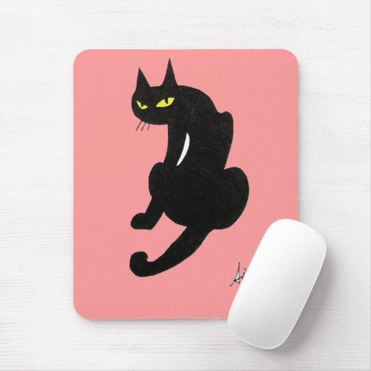 SCHWARZKATZE-HALLOWEEN-PARTY MOUSEPAD (Mit Mouse)