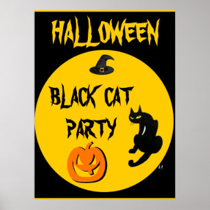 SCHWARZKATZE-HALLOWEEN-PARTY POSTER