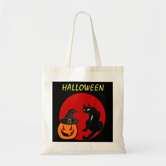 SCHWARZKATZE-HALLOWEEN-PARTY TRAGETASCHE (Vorne)
