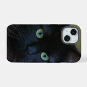 Schwarzkatze iPhone 15 Hülle (Rückseite (Horizontal))