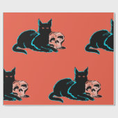 SCHWARZKATZE MIT SKULTUR GESCHENKPAPIER (Flach)