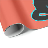 SCHWARZKATZE MIT SKULTUR GESCHENKPAPIER (Rolleneckpunkt)