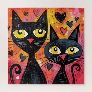 SCHWARZKATZE NIEDLICH KATZ ART JIGSAW PUZZLE