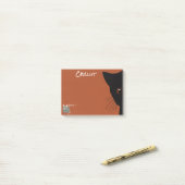 Schwarzkatze Post-it Klebezettel (Auf Schreibtisch)