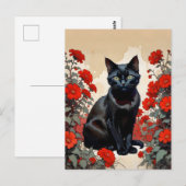 Schwarzkatze Postkarte (Vorne/Hinten)
