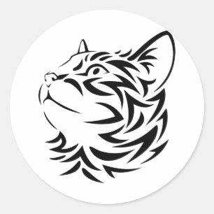 Schwarzkatze Runder Aufkleber