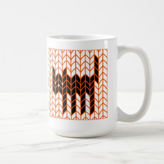 SCHWARZKATZE STRICK Große weiße Tasse (Rechts)
