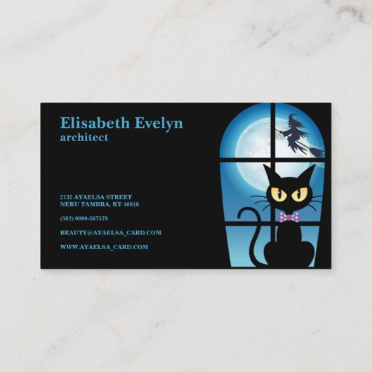 Schwarzkatze Visitenkarte (Rückseite)