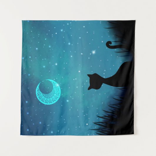 Schwarzkatze Wandteppich (Vorderseite)