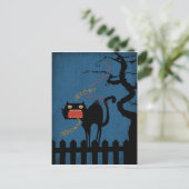 Schwarzkatze zu Halloween Postkarte (Stehend Vorderseite)
