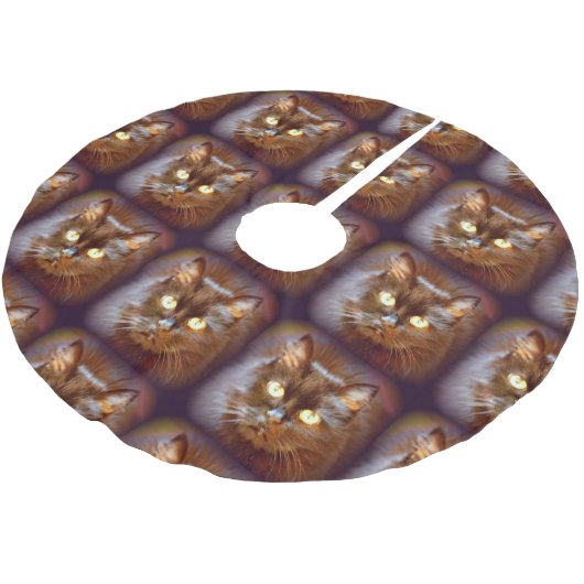 Schwarzkatzen Polyester Weihnachtsbaumdecke (Schrägansicht)