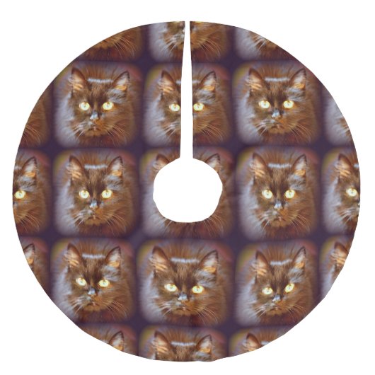 Schwarzkatzen Polyester Weihnachtsbaumdecke (Vorderseite)