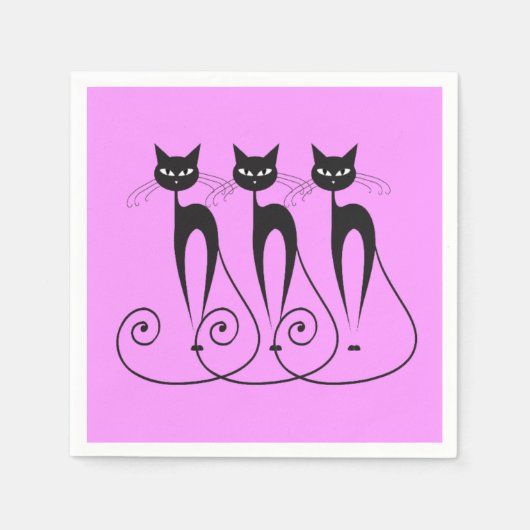 SchwarzkatzenComic Serviette (Vorderseite)