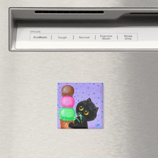 Schwarzkatzeneis Creationarts Magnet (In Situ (Geschirrspüler))