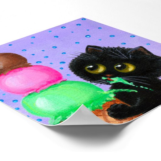 Schwarzkatzeneis Creationarts Poster (Ecke)