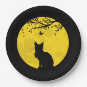 Schwarzkatzengelber Mond Pappteller (Vorderseite)