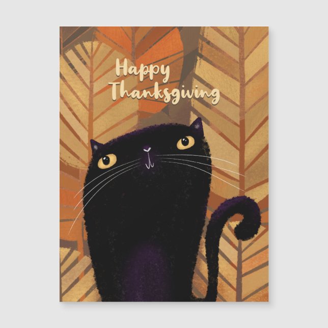 Schwarzkatzenherbst Magnetkarte (Vorderseite)