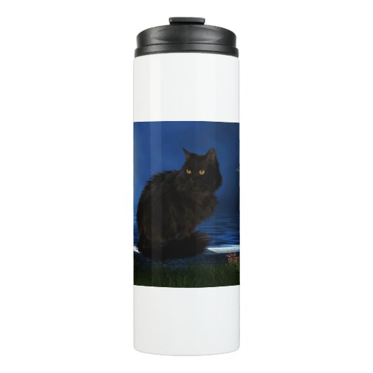 Schwarzkatzenkatze Thermosbecher (Vorderseite)