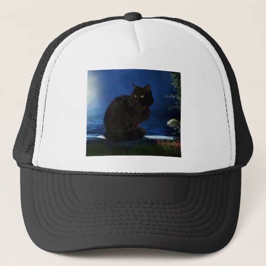 Schwarzkatzenkatze Truckerkappe (Vorderseite)