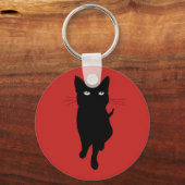 Schwarzkatzenkatzer Schlüsselanhänger (Vorderseite)