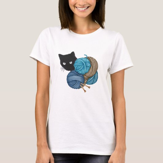 Schwarzkatzenkugel T-Shirt (Vorderseite)