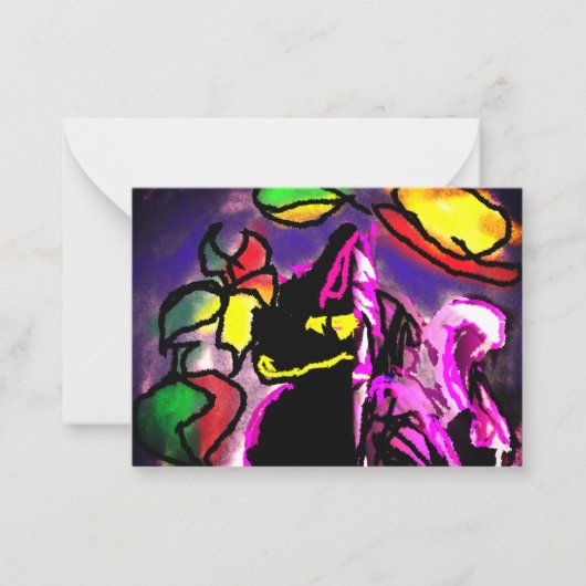 Schwarzkatzenmisty Mitteilungskarte (Vorderseite)