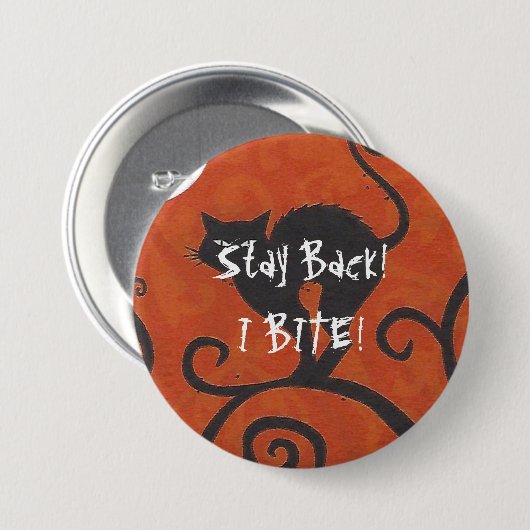 Schwarzkatzenorange Button (Vorne & Hinten)