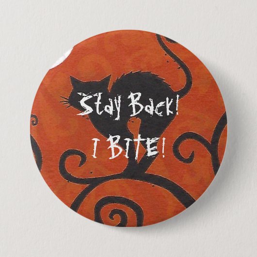 Schwarzkatzenorange Button (Vorderseite)