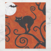 Schwarzkatzenorange Weinetikett (Einzelnes Label)