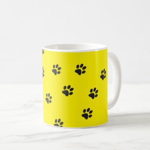 Schwarzkatzenpaare auf gelbem Hintergrund Kaffeetasse
