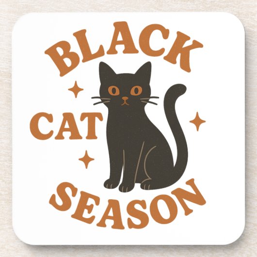 Schwarzkatzenzeit Getränkeuntersetzer (Vorderseite)