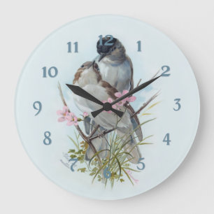 Schwarzkehlammer Vögel Große Wanduhr